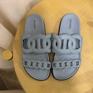 Hermes Women's Extra Sandals Light Blue